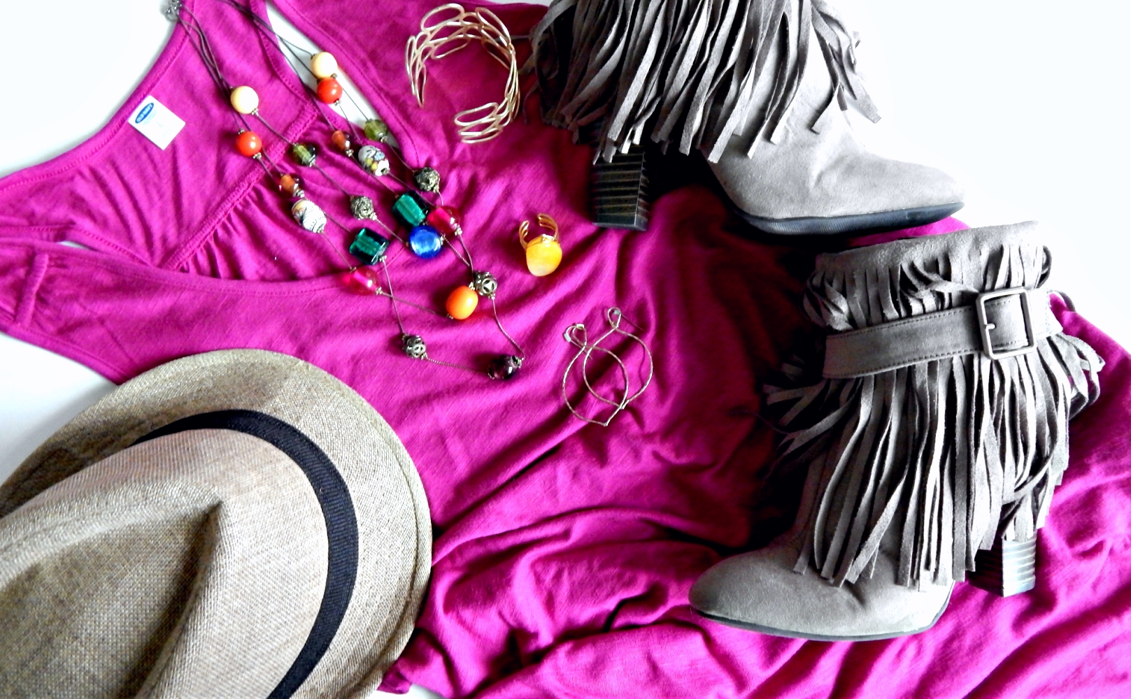 Qupid Boots with Old Navy Dress and Hobby Lobby Fedora