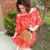 Red Floral Peasant Dress + Link Up